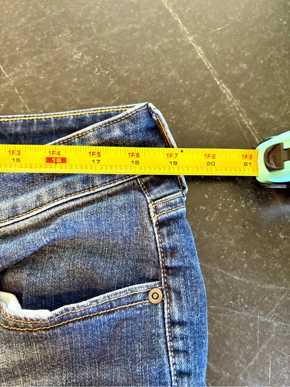 Plus size denim stretch denim shorts size 18 knee length Bermuda